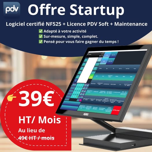 Offre startup rentrée 2025 : logiciel de caisse certifié NF525 avec licence et maintenance incluses, adapté aux commerçants.